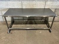 Mobiele rvs werktafel - afbeelding 3 van  5