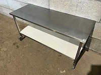 Mobiele rvs werktafel - afbeelding 2 van  6