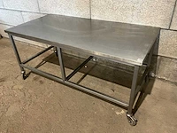 Mobiele rvs werktafel