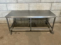 Mobiele rvs werktafel - afbeelding 2 van  6