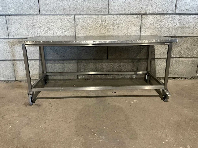 Mobiele rvs werktafel - afbeelding 4 van  5