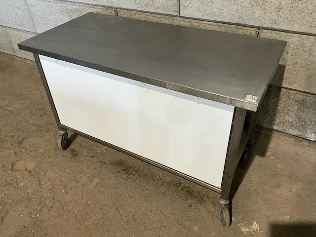 Mobiele rvs werktafel - afbeelding 1 van  6