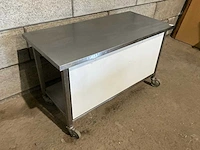 Mobiele rvs werktafel - afbeelding 4 van  6