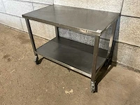 Mobiele rvs werktafel