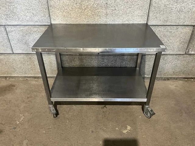 Mobiele rvs werktafel - afbeelding 2 van  5