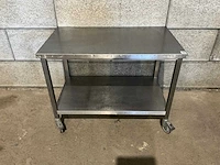 Mobiele rvs werktafel - afbeelding 2 van  5