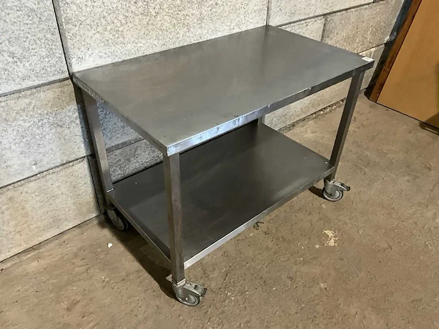 Mobiele rvs werktafel - afbeelding 3 van  5