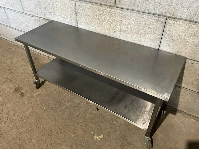 Mobiele rvs werktafel - afbeelding 2 van  5