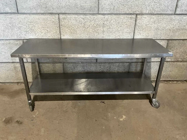 Mobiele rvs werktafel - afbeelding 3 van  5