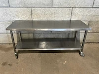 Mobiele rvs werktafel - afbeelding 3 van  5