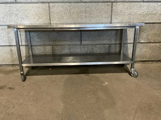 Mobiele rvs werktafel - afbeelding 4 van  5
