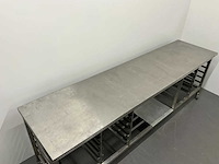 Mobiele rvs werktafel - afbeelding 2 van  3
