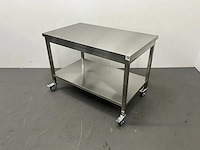 Mobiele rvs werktafel - afbeelding 1 van  4