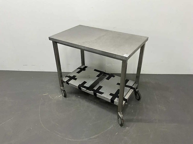 Mobiele rvs werktafel - afbeelding 1 van  4