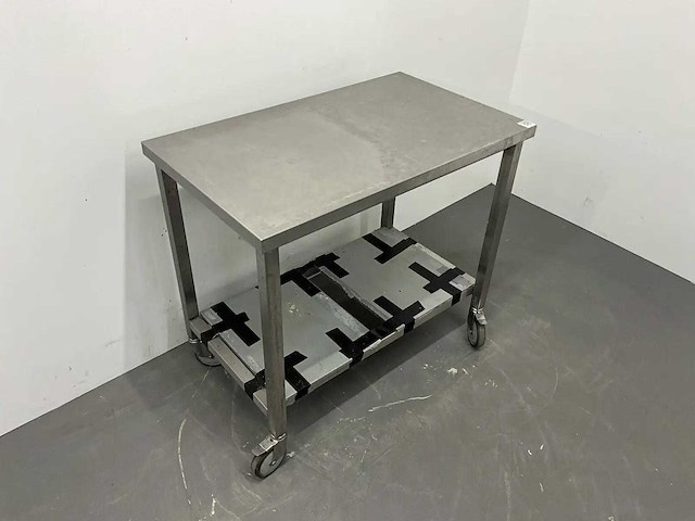 Mobiele rvs werktafel - afbeelding 3 van  4