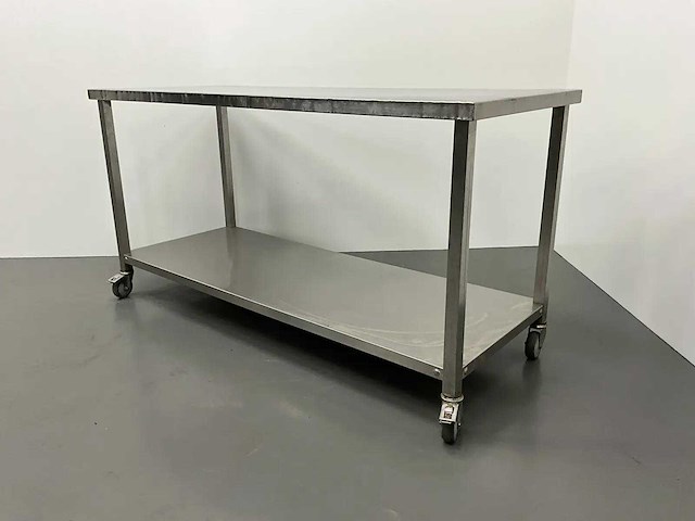 Mobiele rvs werktafel - afbeelding 2 van  6