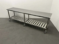 Mobiele rvs werktafel