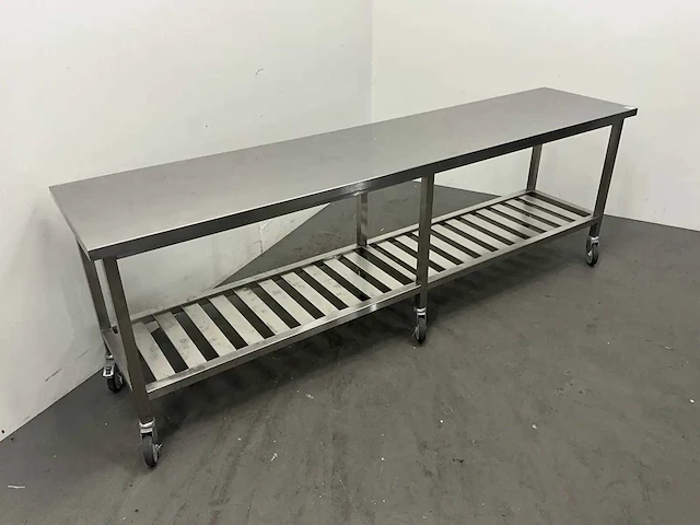 Mobiele rvs werktafel - afbeelding 4 van  7
