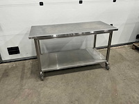 Mobiele rvs werktafel - afbeelding 1 van  2