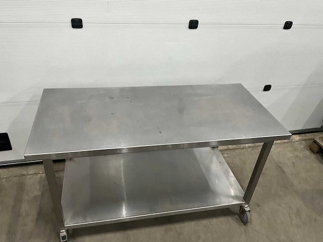 Mobiele rvs werktafel - afbeelding 2 van  2