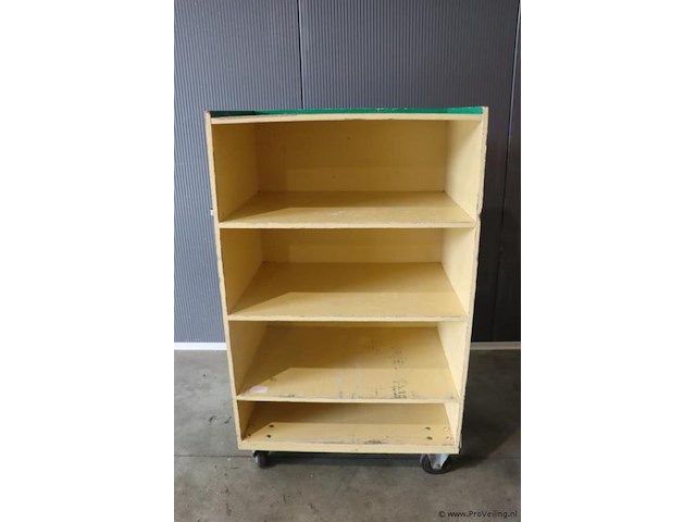 Mobiele schappenwagen, hout - afbeelding 2 van  7