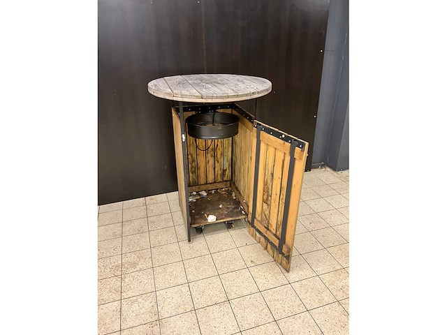 Mobiele statafel met afvalemmer - afbeelding 3 van  6