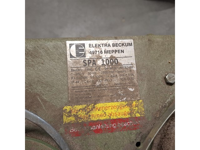 Mobiele stofafzuiging , elektra beckum, spa 100 - afbeelding 4 van  6