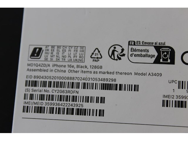 Mobiele telefoon apple iphone 16e. 128gb. - afbeelding 4 van  4