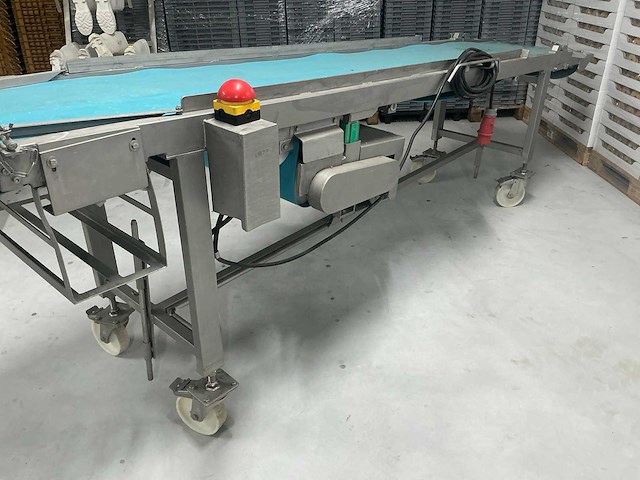 Mobiele transportband rvs 4 meter - afbeelding 2 van  6