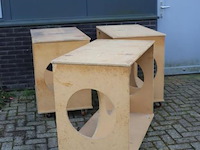 Mobiele werkbanken van mdf - 3 stuks