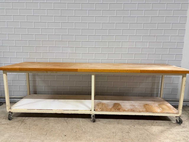Mobiele werktafel hout/staal - afbeelding 3 van  5