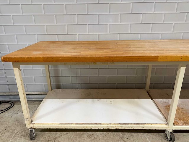 Mobiele werktafel hout/staal - afbeelding 4 van  5