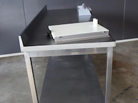 Mobiele werktafel, rvs & folie dispenser & kaassnijplank met kaas snijdraad - afbeelding 5 van  11