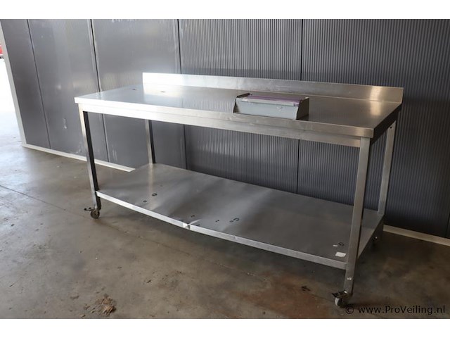 Mobiele werktafel, rvs incl. rol folie in dispenser - afbeelding 3 van  10