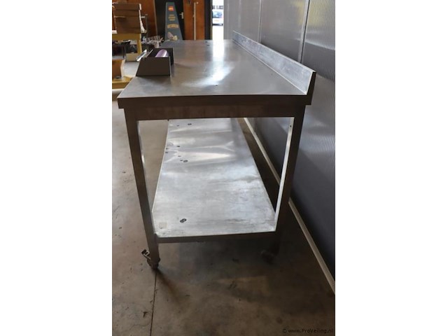 Mobiele werktafel, rvs incl. rol folie in dispenser - afbeelding 5 van  10