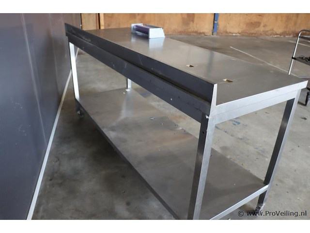 Mobiele werktafel, rvs incl. rol folie in dispenser - afbeelding 9 van  10