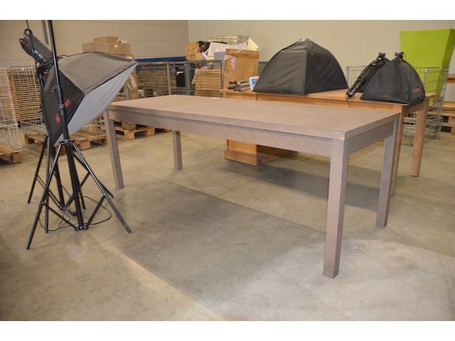 Modern bruin rechthoekige eettafel afm. 200x80 - afbeelding 3 van  7