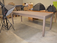 Modern bruin rechthoekige eettafel afm. 200x80 - afbeelding 3 van  7