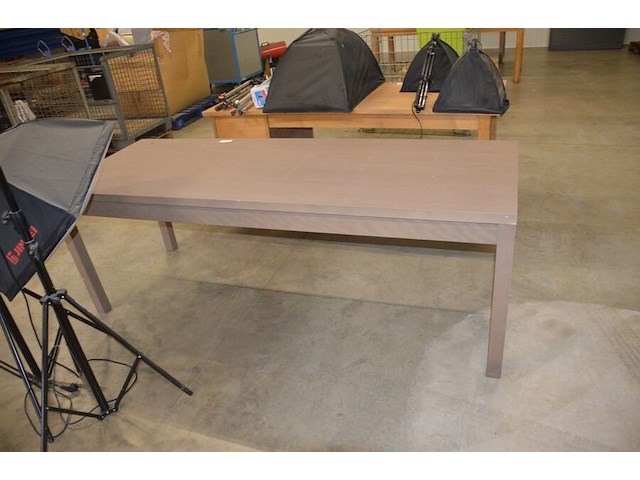 Modern bruin rechthoekige eettafel afm. 200x80 - afbeelding 4 van  7