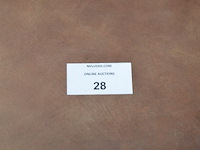 Moderne bruin rechthoekige tafel afm. 180x80 , 6 stoelen bruin rug en zit - afbeelding 5 van  8