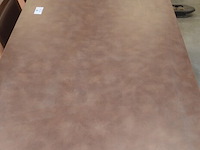Moderne bruin rechthoekige tafel afm. 180x80 , 6 stoelen bruin rug en zit - afbeelding 6 van  8
