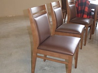 Moderne bruin rechthoekige tafel afm. 180x80 , 6 stoelen bruin rug en zit - afbeelding 8 van  8