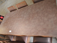 Moderne bruin rechthoekige tafel afm. 180x80 , 6 stoelen bruin rug en zit - afbeelding 4 van  8