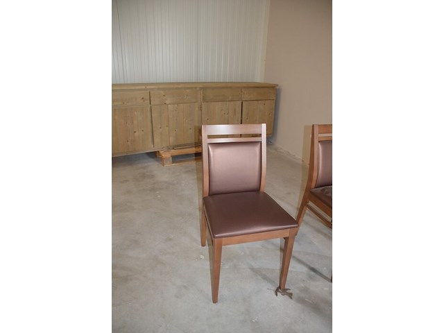 Moderne bruin rechthoekige tafel afm. 180x80 , 6 stoelen bruin rug en zit - afbeelding 8 van  8
