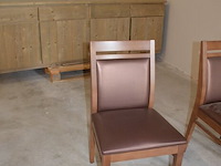 Moderne bruin rechthoekige tafel afm. 180x80 , 6 stoelen bruin rug en zit - afbeelding 8 van  8