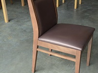 Moderne bruin rechthoekige tafel afm. 180x80 , 8 stoelen bruin rug en zit - afbeelding 8 van  9