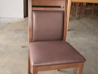 Moderne bruin rechthoekige tafel afm. 180x80 , 8 stoelen bruin rug en zit - afbeelding 9 van  9