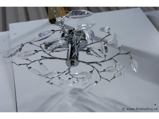 Moderne chromen plafondlamp - afbeelding 1 van  3