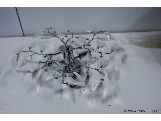 Moderne chromen plafondlamp - afbeelding 3 van  3