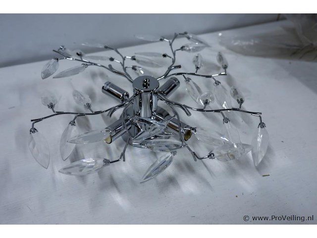 Moderne chromen plafondlamp - afbeelding 1 van  2